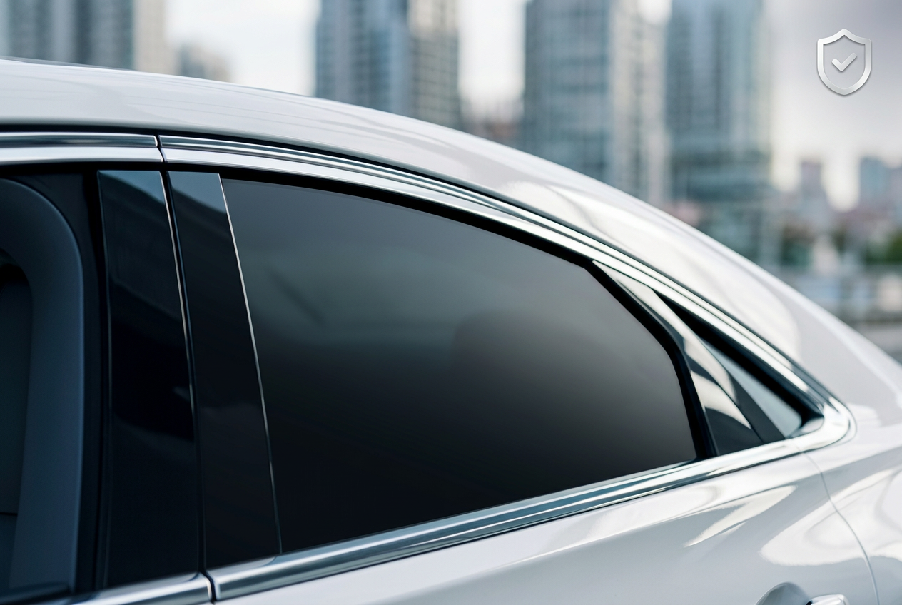 Application of security film on glass